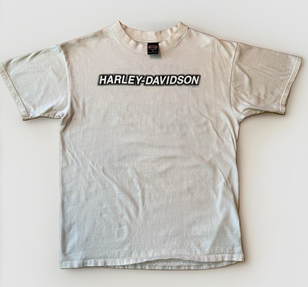 Vintage Harley Davidson Shirt XL White 90s Motorcycles Biker Punk Made in USA